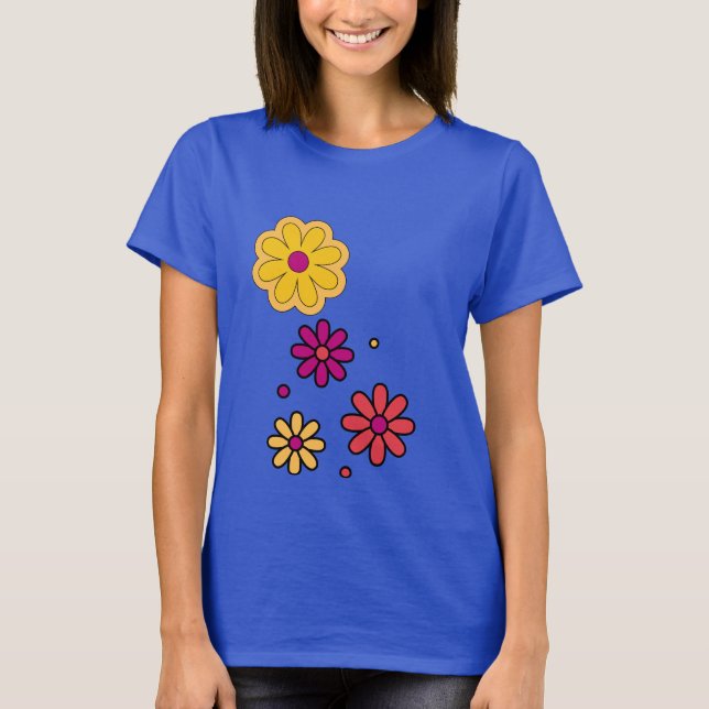 SommarDaisyns Blommigt Kvinnor T Shirt (Framsida)