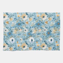 Sommardesign på blå Daisy Kökshandduk