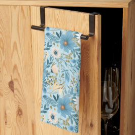 Sommardesign på blå Daisy Kökshandduk