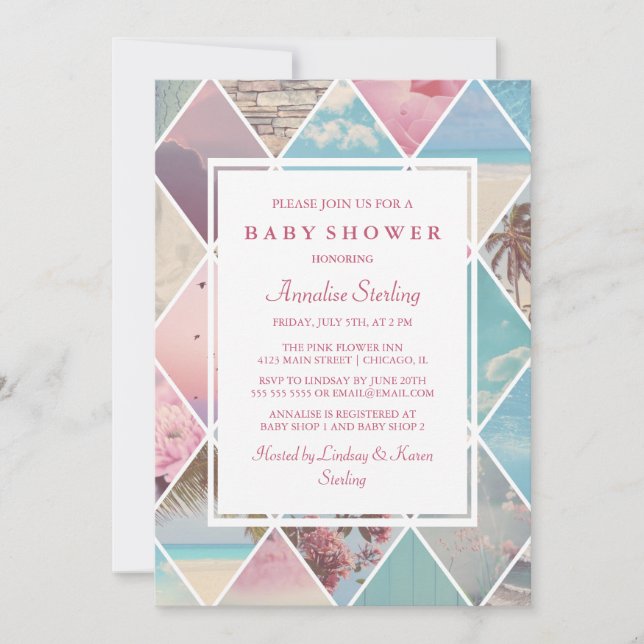 sommardiamanter | Baby Shower Inbjudningar (Framsida)
