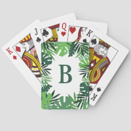 Sommardjungel tropiska palmkronor monogram casinokort