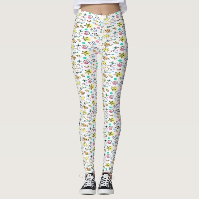 Sommardoodel mönster leggings (Framsida)
