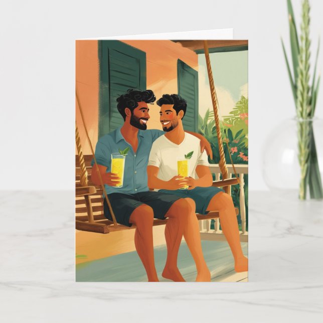 Sommardricks på verandan-kort kort (Framsida)