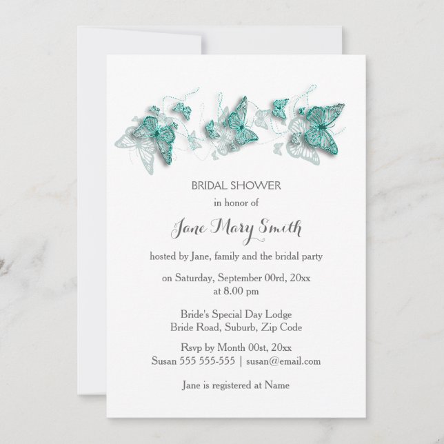 Sommardusch i party inbjudningar (Framsida)