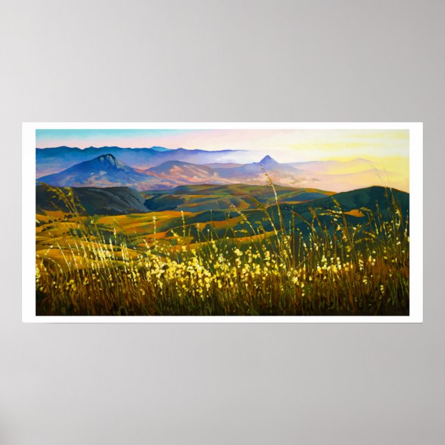 Sommareftermiddag över skogar poster (Framsidan)