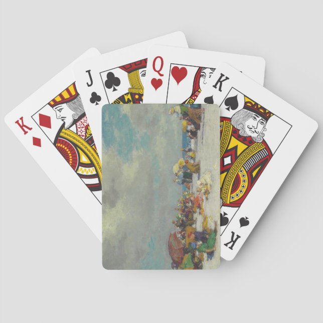 Sommareftermiddagen om stranden (av E.H. Potthast) Casinokort (Baksidan)