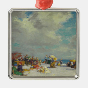 Sommareftermiddagen om stranden (av E.H. Potthast) Julgransprydnad Metall