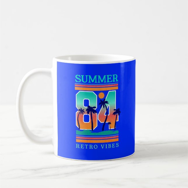 Sommaren 1984: Retro Vibe Beach Theme Kaffemugg (Vänster)