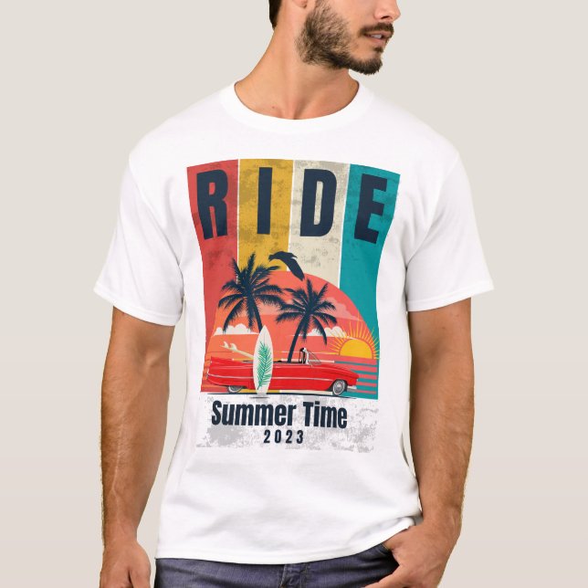 Sommaren 2023 Cadillac Sunset Ride T Shirt (Framsida)