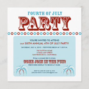 Sommaren 4 juli Party/Cookout-inbjudan Inbjudningar