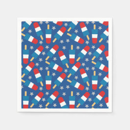 Sommaren 4 juli Patriotic Popsicles Pappersservett