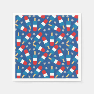 Sommaren 4 juli Patriotic Popsicles Pappersservett