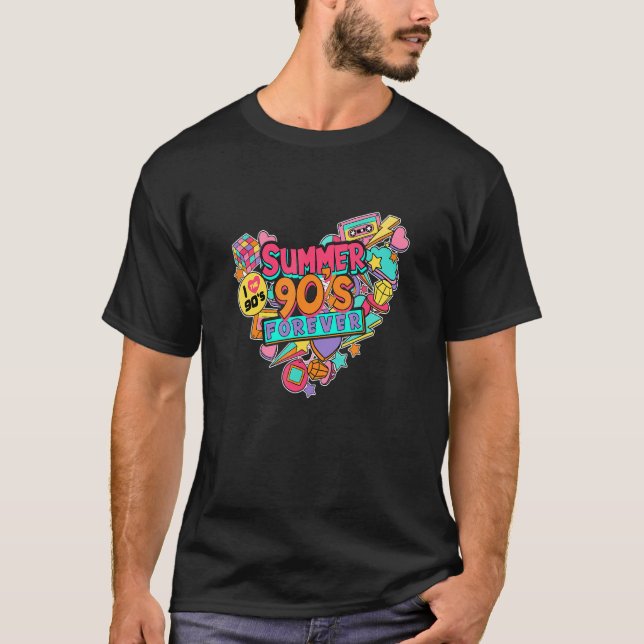 Sommaren 90 är en Hej sommar Vibes Summertim T Shirt (Framsida)