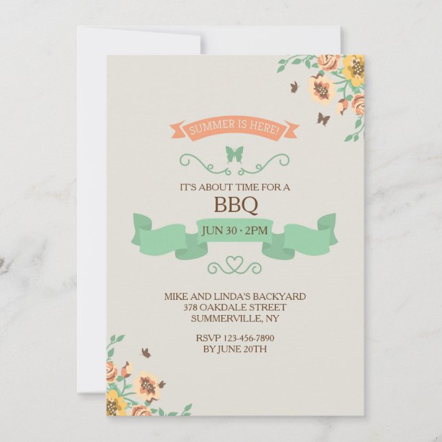 Sommaren är här inbjudan (Framsida)