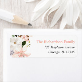 Sommaren blommigt lilja vår returadress etikett