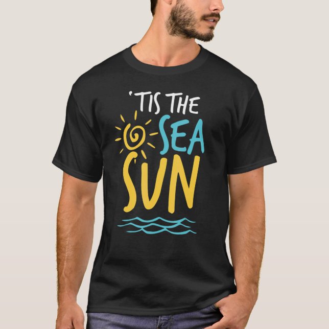 Sommaren för havsstranden Sol i sommar i juli T Shirt (Framsida)