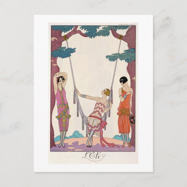 Sommaren, från "Gazette du Bon Ton", 1925 Vykort (Framsida)