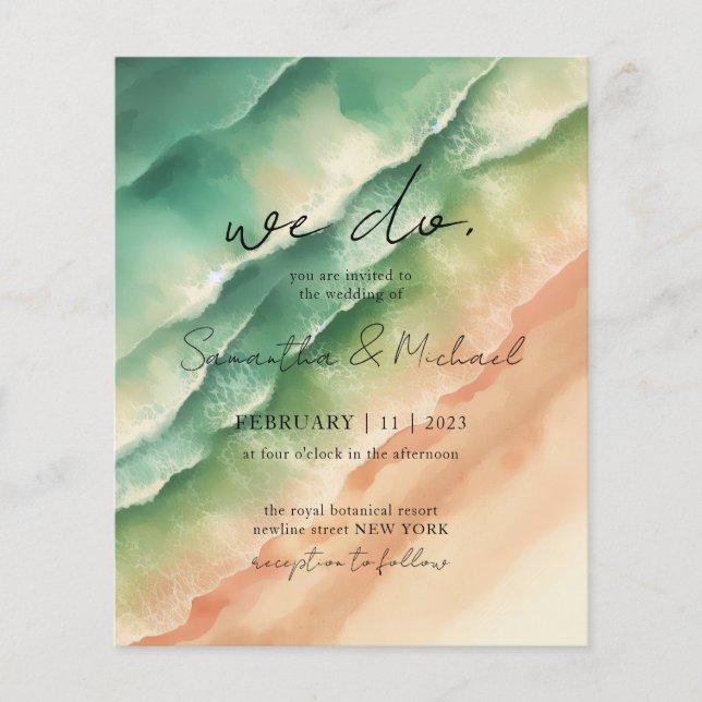 Sommaren grönt Ocean Beach Party Flygblad (Framsidan)