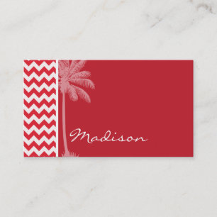 Sommaren Handflatan; Alizarin Crimson Chevron; zig Visitkort
