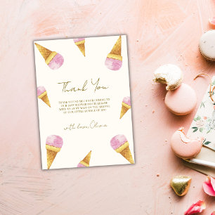 Sommaren Här är Scoop Ice Cream Baby Shower Tack Kort