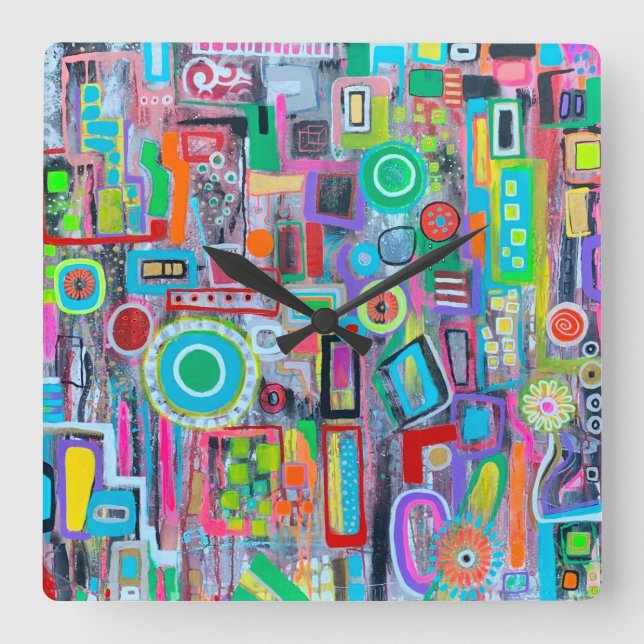 Sommaren i City Wall Clock Fyrkantig Klocka (Framsida)