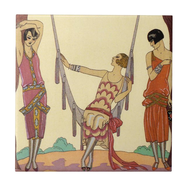 Sommaren i frankrikeart déco belägger med tegel kakelplatta (Framsidan)