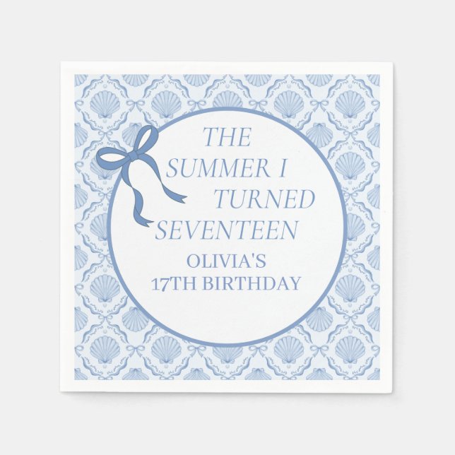 Sommaren jag fyllde sjutton 17-årsdag pappersservett (Framsidan)