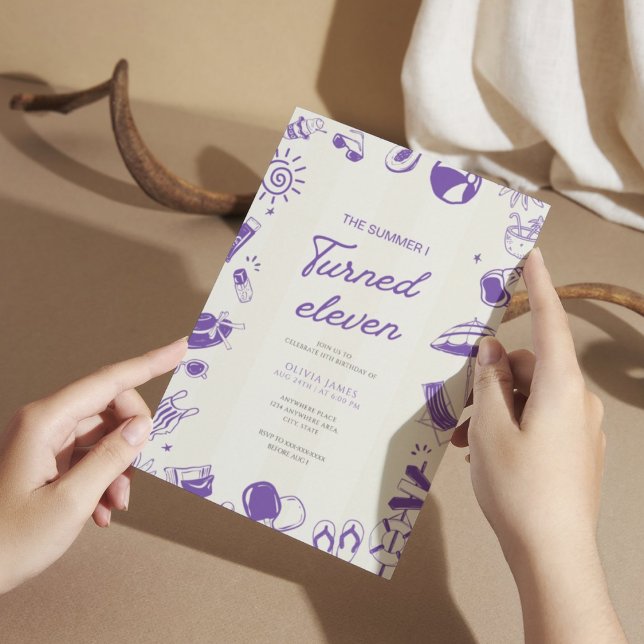 Sommaren jag fyller elva 11 år inbjudningar (Skapare uppladdad)