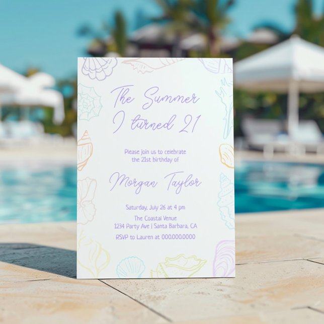 Sommaren jag vände 21 på födelsedagen inbjudningar (Skapare uppladdad)