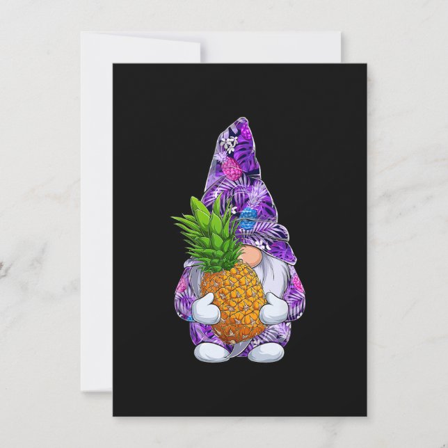 Sommaren Julafton Hawaii Pineapple Gnome Jul in Inbjudningar (Framsida)