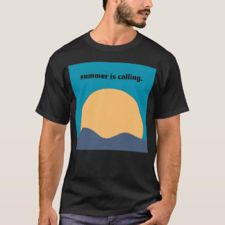 Sommaren kallar tryckta vänner t shirt