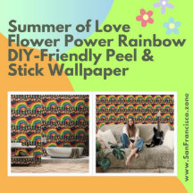 Sommaren Kärlek Blompotens Regnbåge Peel och Stick