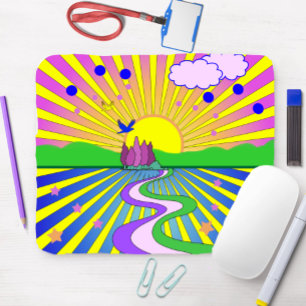 Sommaren Kärlek Colorful Psychedelic 60-talet 70-t Musmatta