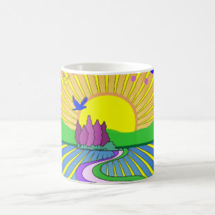 Sommaren Kärlek Groovy Psychedelic 60-talet 70-tal Kaffemugg