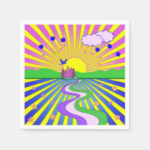 Sommaren Kärlek Psychedelic 60 Sunburst Pappersservett