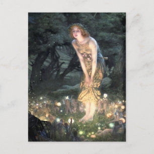 Sommaren Kväll av Pre-Raphaelite Edward Robert Hug Vykort