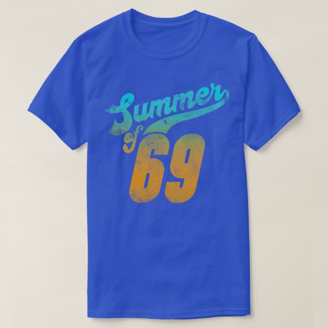 Sommaren med 69 retrodrabbade stil alt färg t shirt (Design framsida)