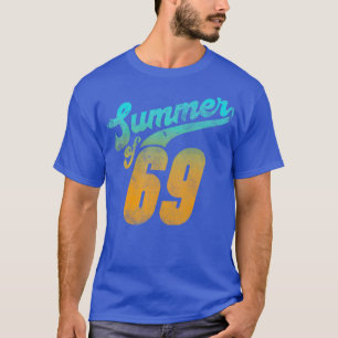 Sommaren med 69 retrodrabbade stil alt färg t shirt