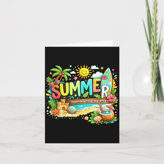 Sommaren minns min varför strand semester citat  kort (Framsida)