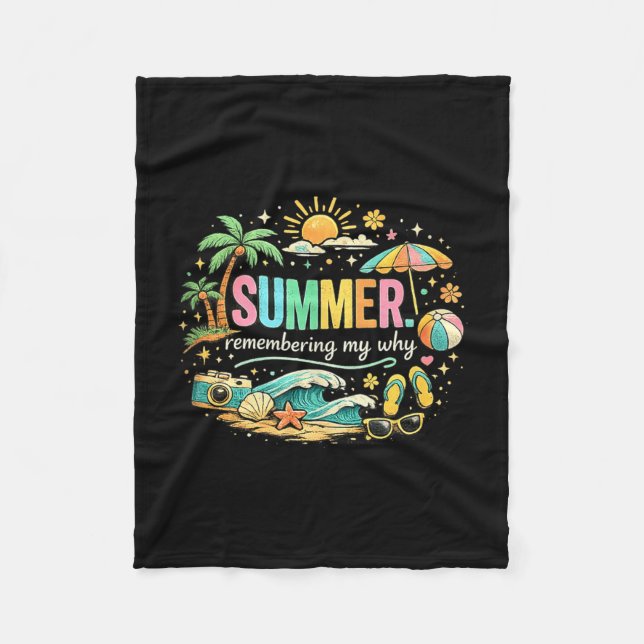 Sommaren minns varför strand semester fleecefilt (Framsidan)