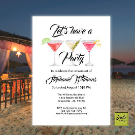 Sommaren party för pension-cocktail inbjudningar