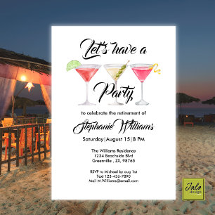 Sommaren party för pension-cocktail inbjudningar