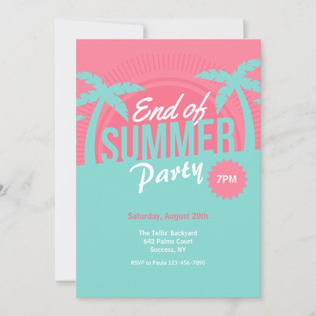 Sommaren Party Inbjudningar (Framsida)