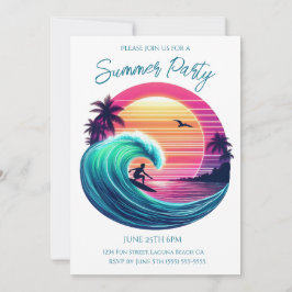 Sommaren Party- Ride Wave vid Sunset Inbjudningar