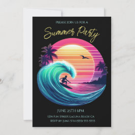 Sommaren Party- Ride Wave vid Sunset Inbjudningar