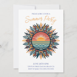 Sommaren Party - stamsommaren Sol Inbjudningar
