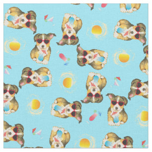 Sommaren Pembroke Welsh Corgi Tyg