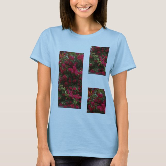 Sommaren Ro Flower Mönster Kvinnor i T Shirt (Framsida)