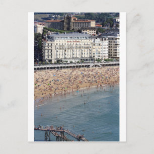 Sommaren San Sebastian stranden Baskque land Vykort