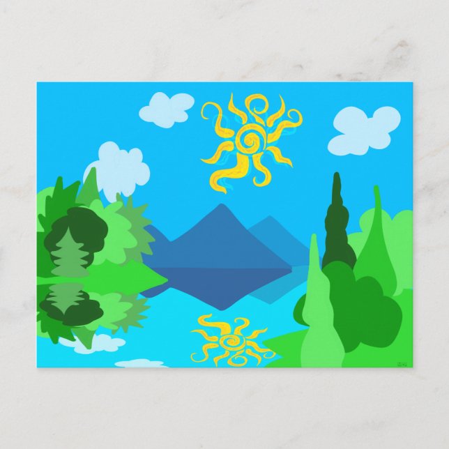 Sommaren Sjö Vykort (Framsida)